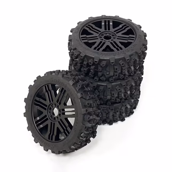 KKPIT 1/8 Scale 109mm Buggy Wheel Off-Road Tire Saboteur & Phantom Rim 17mm Hex Hub