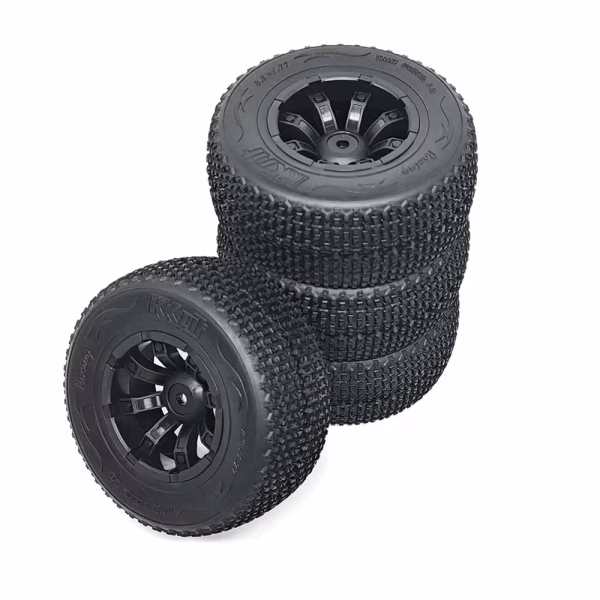 KKPIT 1/10 Scale 108mm Short Course Track Wheel Mufight Tire & Ironclad Rim 12mm Hex Hub