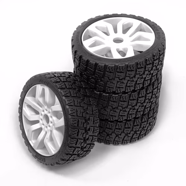 kkpit 1/7 scale 4.01in rally all terrain wheel zeta tire & x3 rim 0.67in hex hub