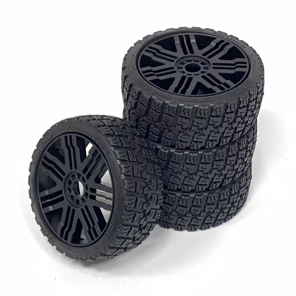 kkpit 1/7 scale 4.01in rally all terrain wheel zete tire & phantom rim 0.67in hex hub