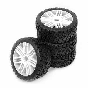 kkpit 1/7 scale 4.01in rally all terrain wheel zete tire & phantom rim 0.67in hex hub